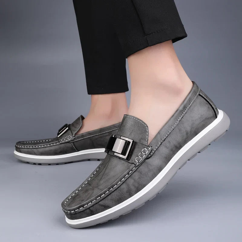 Mens Loafers Genuine Leather Slip-On
