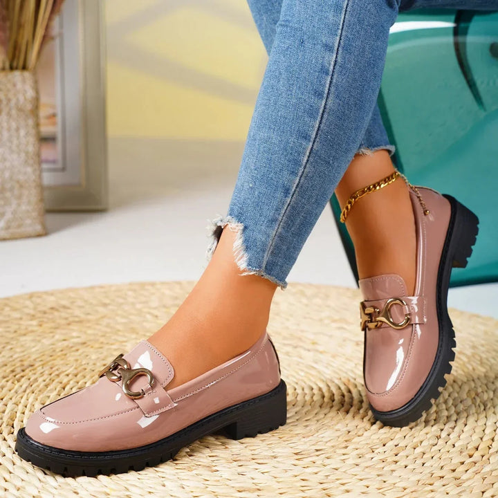 Womens Leather Loafers Slip-On Comfortable Fit