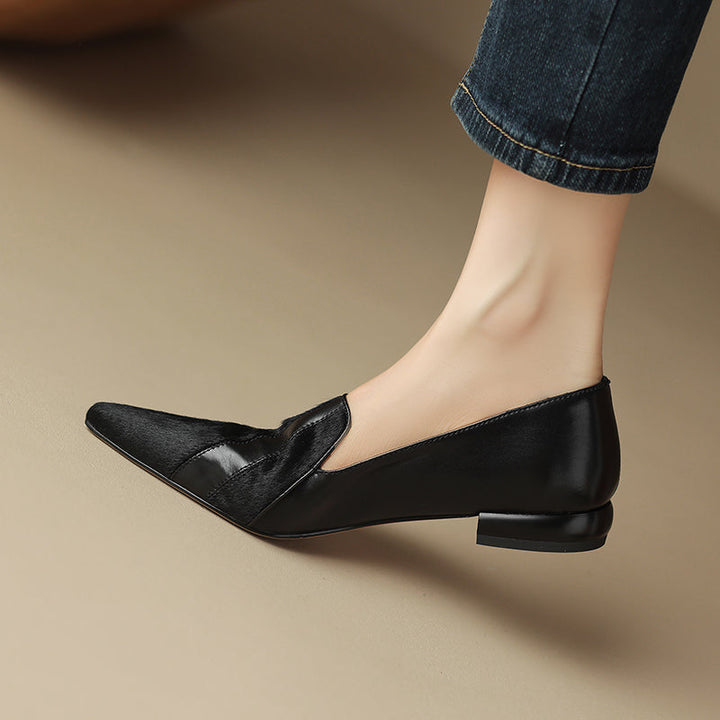 Womens Flats Genuine Leather Slip-On Style