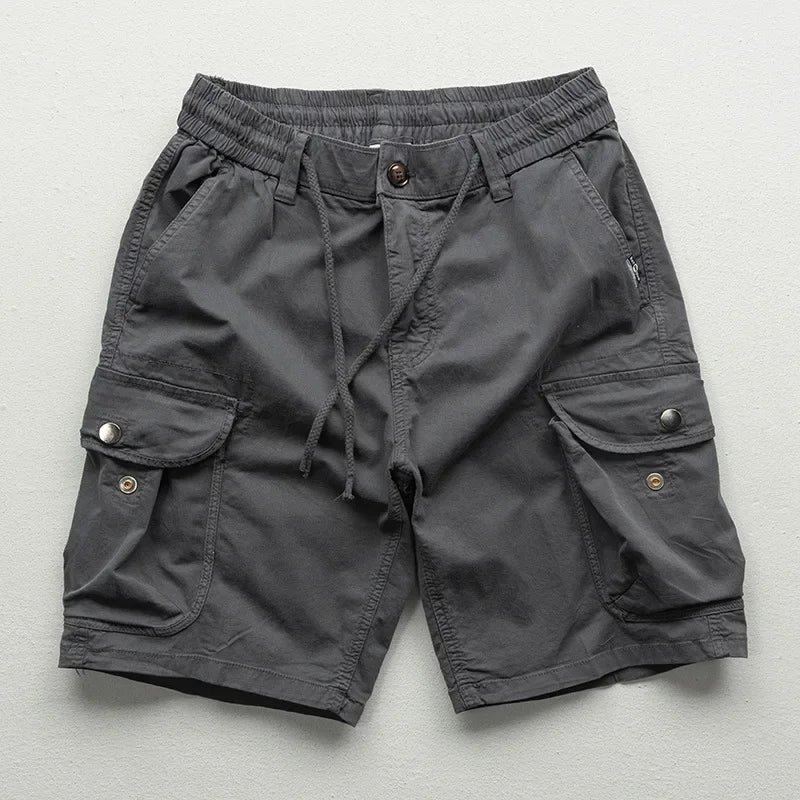 Mens Cargo Shorts Breathable Cotton Casual Fit with Pockets