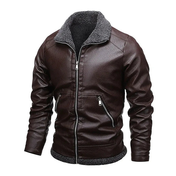 Mens Leather Biker Jacket Fitted Style