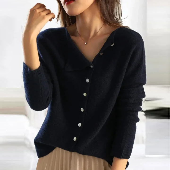 Womens Cashmere Cardigan Sweater with Buttons Classic Fit