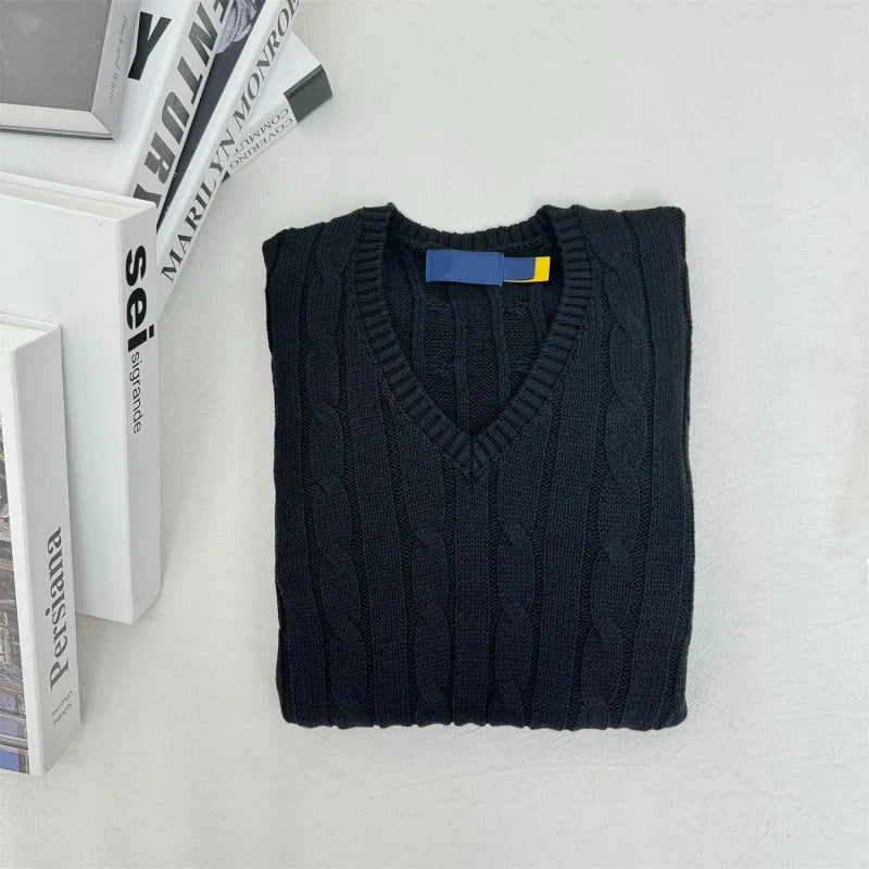 Womens Relaxed Fit V-Neck Casual Jumper Sweater