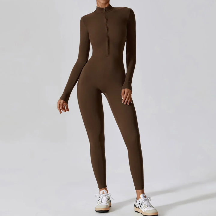 Womens Jumpsuit Full Zip Front Relaxed Fit