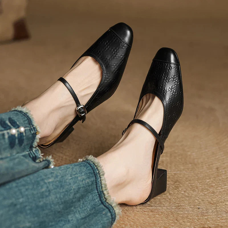 Womens Leather Mules Genuine Leather Slip-On