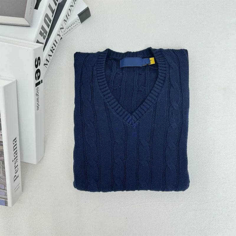 Womens Relaxed Fit V-Neck Casual Jumper Sweater - BritishMode
