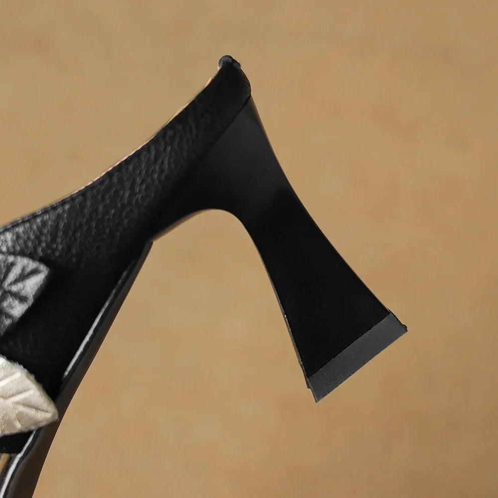 Womens Genuine Leather Heels Classic Fit