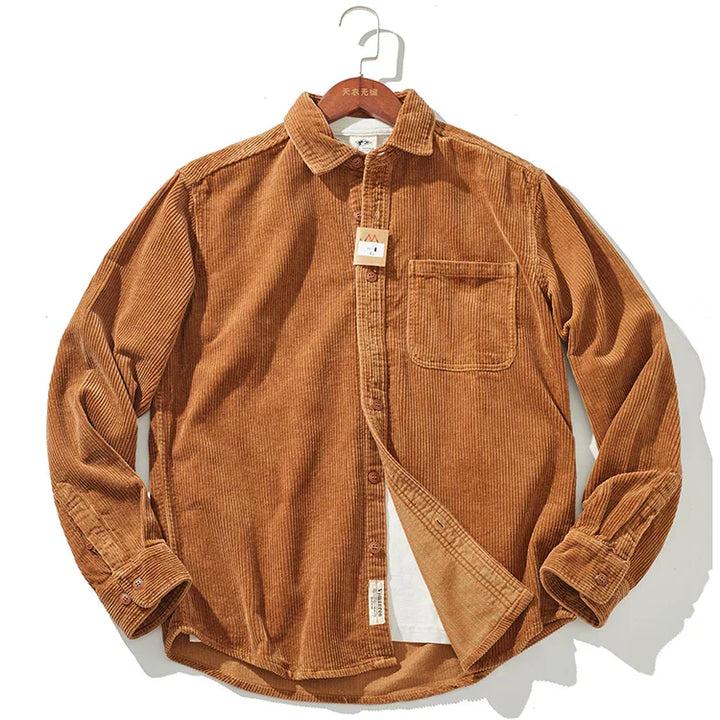Mens Corduroy Jacket Warm Fitted Winter Coat