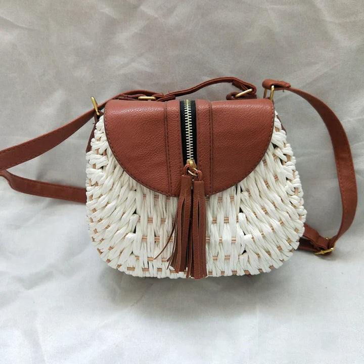 Womens Straw Shoulder Bag Mini Chic Style