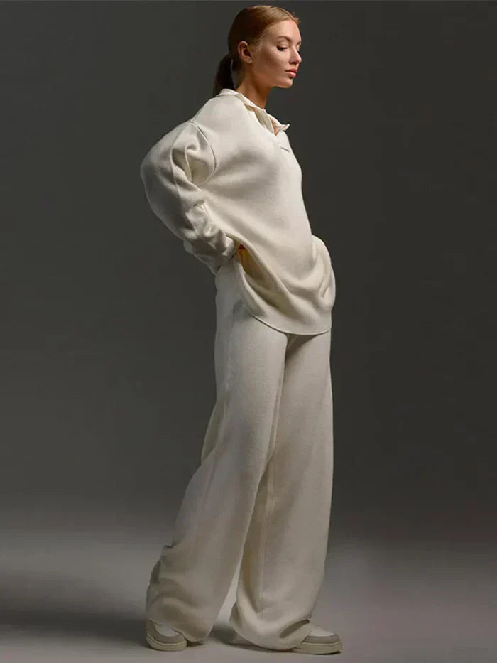 Womens Wide Leg Pants Set Relaxed Fit