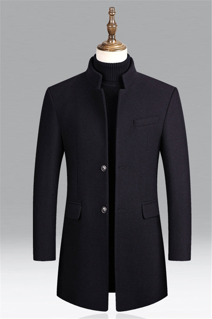 Mens Wool Overcoat Classic Tailored Fit