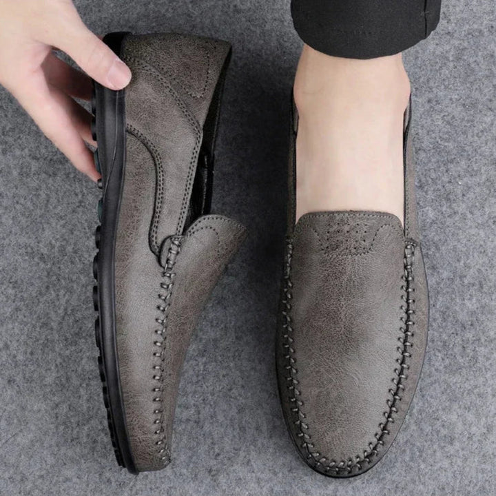 Mens Leather Loafers Slip-On Classic Fit