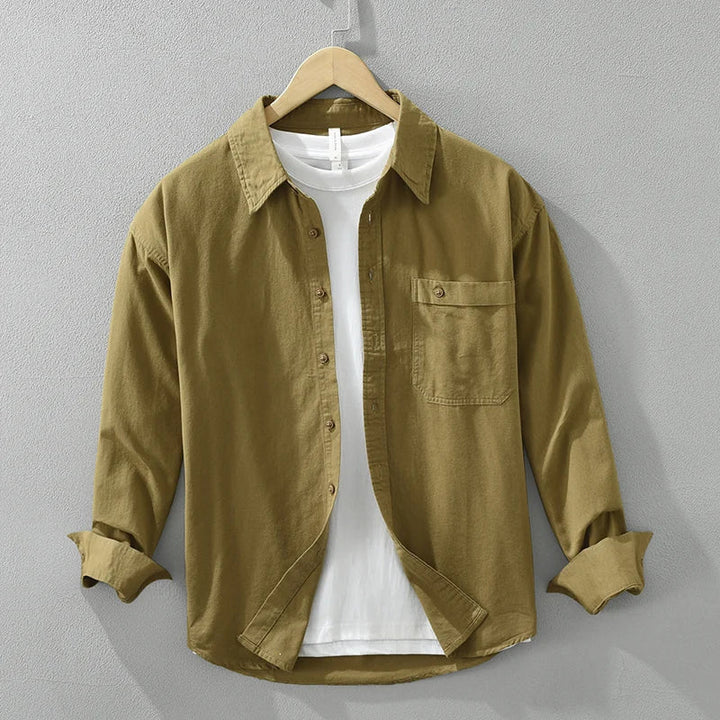 Mens Cotton Shirt Lightweight Long Sleeve Casual Fit