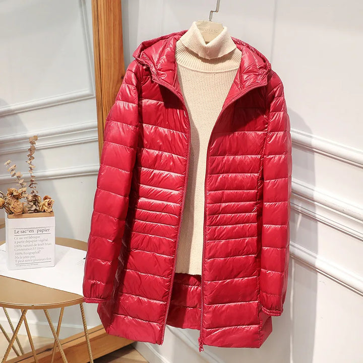 Womens Insulated Down Parka Warm Lightweight Fit