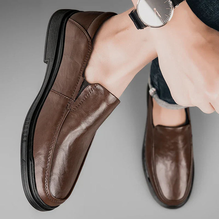 Mens Loafers Genuine Leather Slip-On