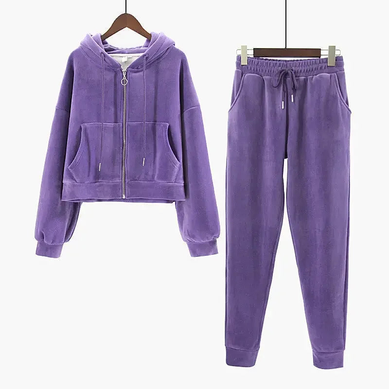 Womens Hoodie and Sweatpants Soft Cozy Loungewear Set