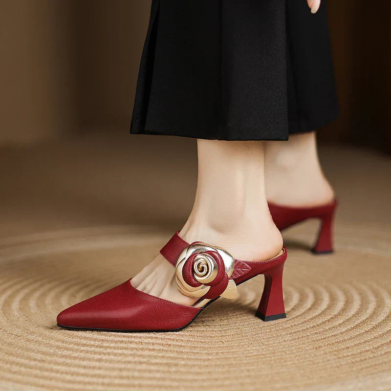 Womens Genuine Leather Heels Classic Fit