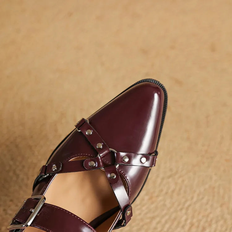 Womens Slingback Shoes Genuine Leather
