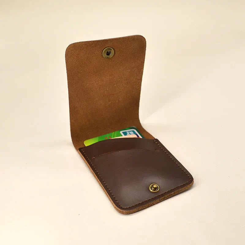 Mens Leather Card Wallet Genuine Material Slim Fit