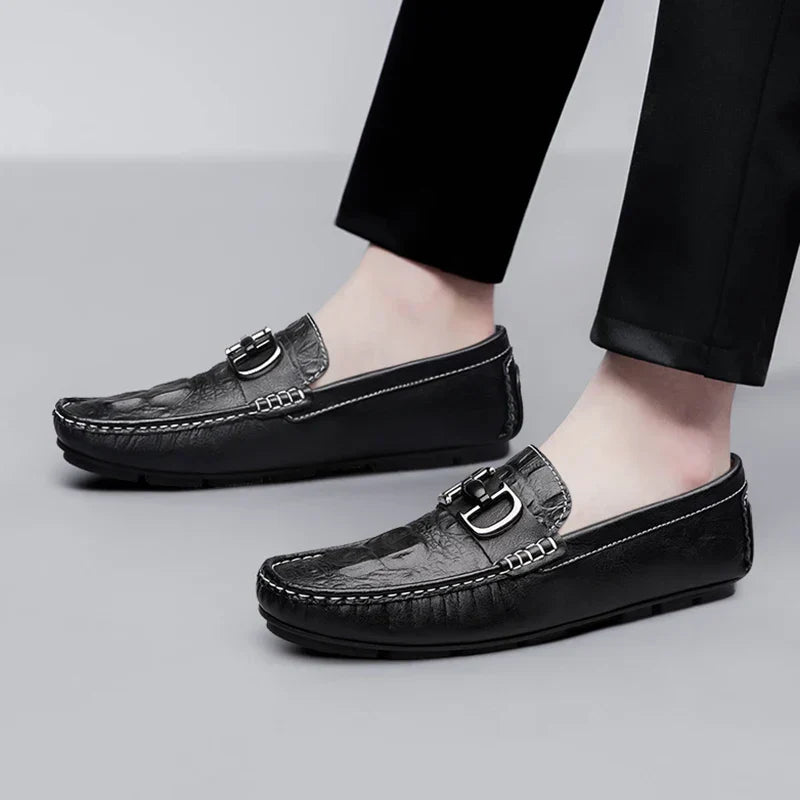 Mens Loafers Genuine Leather Slip-On