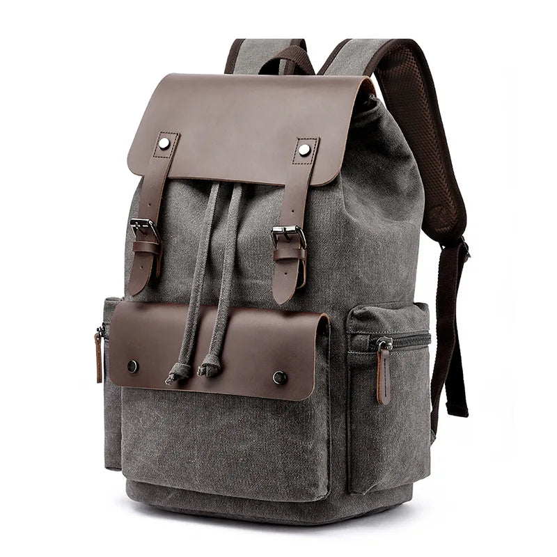 Unisex Leather Travel Backpack Vintage Style - BritishMode