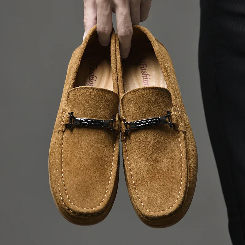 Mens Loafers Suede Slip-On
