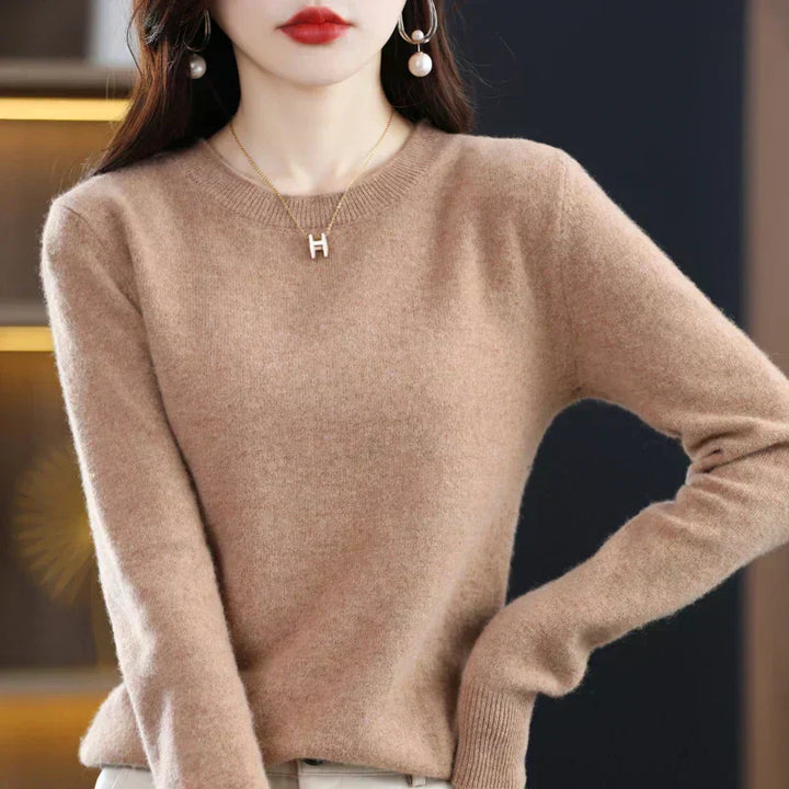 Womens Merino Wool Crew Neck Soft Sweater