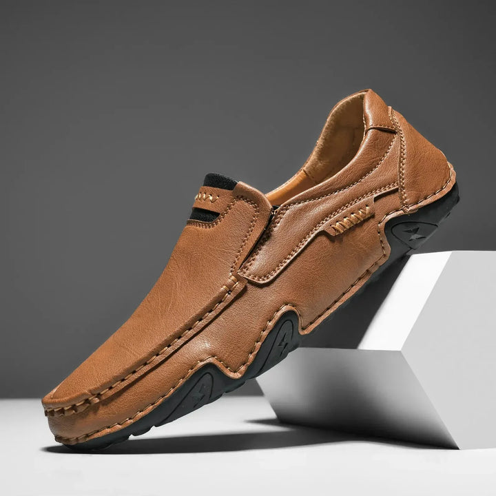 Mens Leather Loafers Slip-On Classic Fit - BritishMode