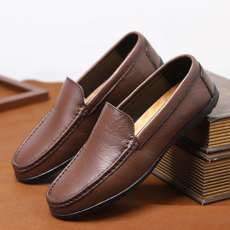 Mens Loafers Genuine Leather Slip-On