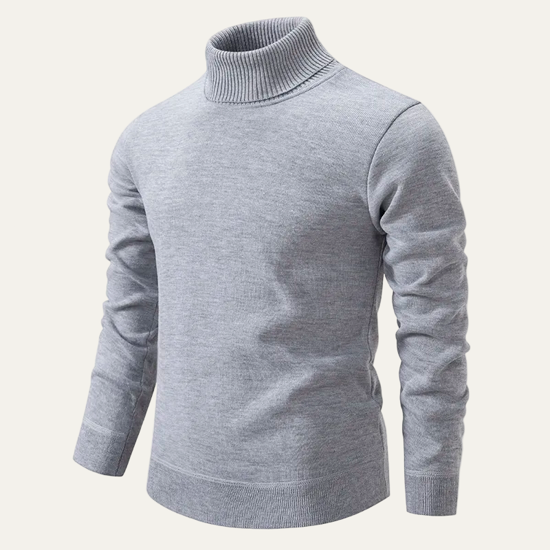 Mens Turtleneck Sweater Fitted Classic Style