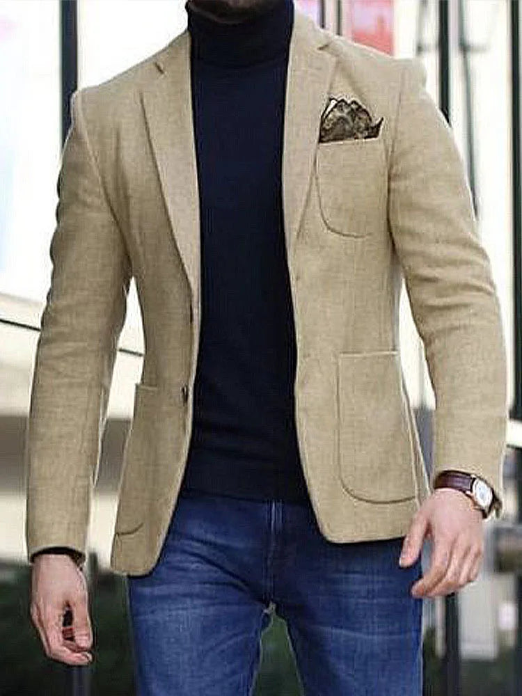 Mens Blazer Jacket Classic Fit Slim Style