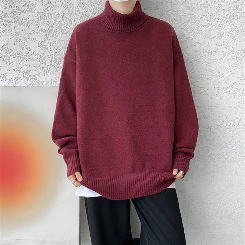 Mens Turtleneck Sweater Knit Cozy Fit