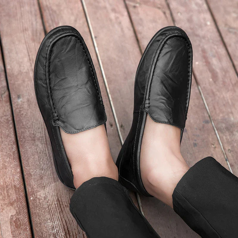 Mens Loafers Genuine Leather Slip-On