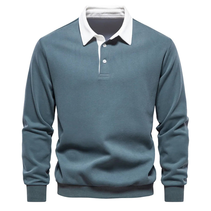 Mens Knit Polo Sweater Cozy Warm Fit