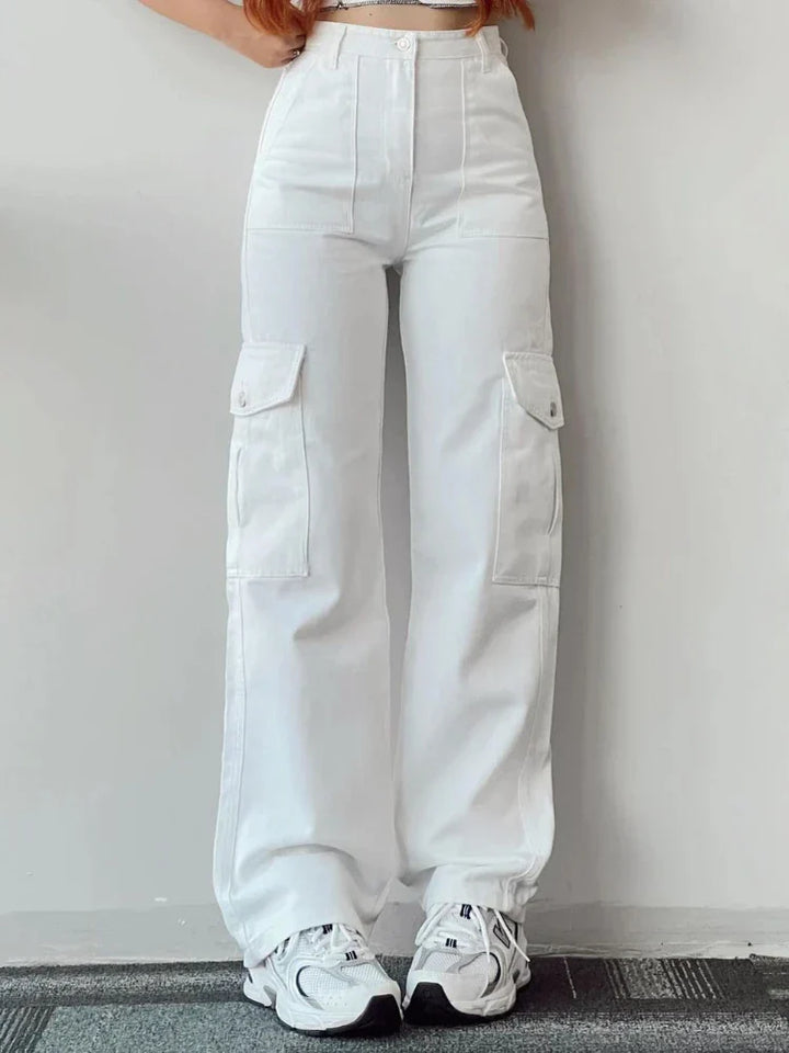 Mens Cargo Jogger Pants Wide Leg Retro Style