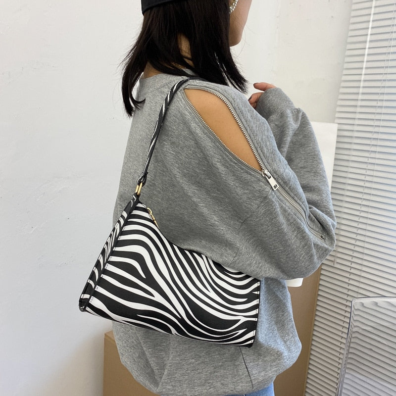Womens Tote Bag with Zebra Print Pattern