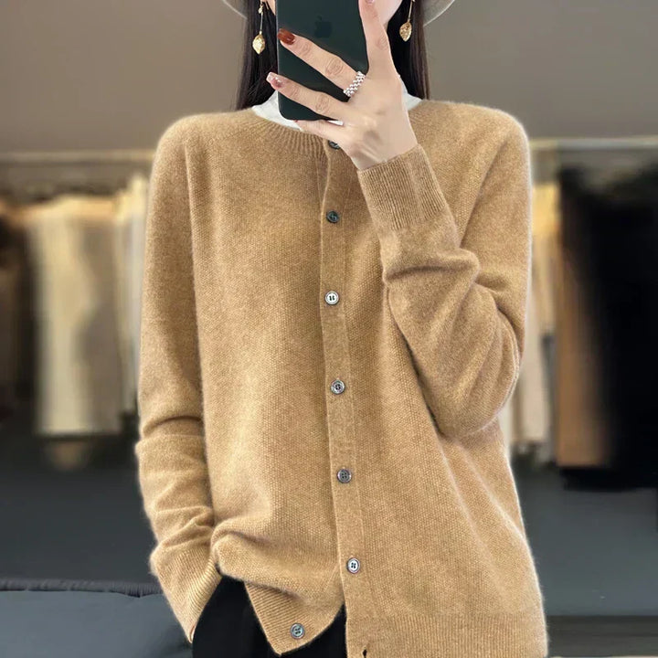 Womens Wool Cardigan Sweater Soft Open Front