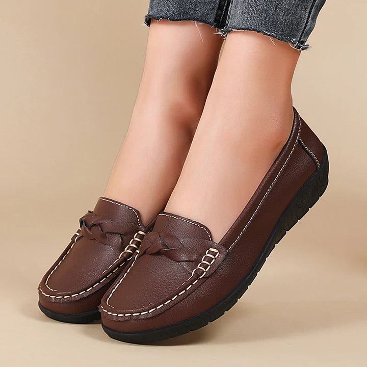 Mens Leather Slip-On Loafers Large Size