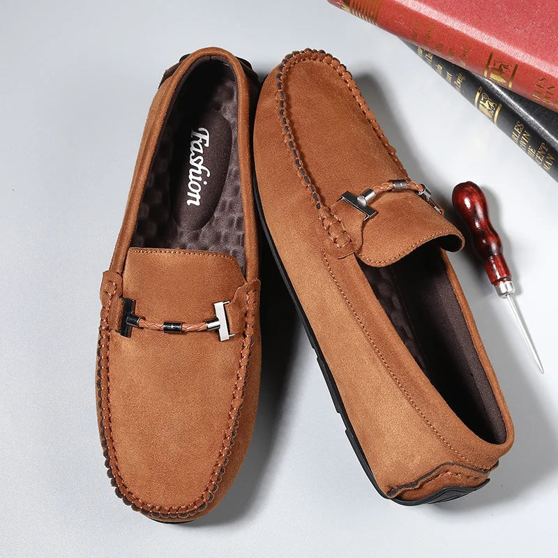 Mens Suede Loafers Slip-On Comfortable