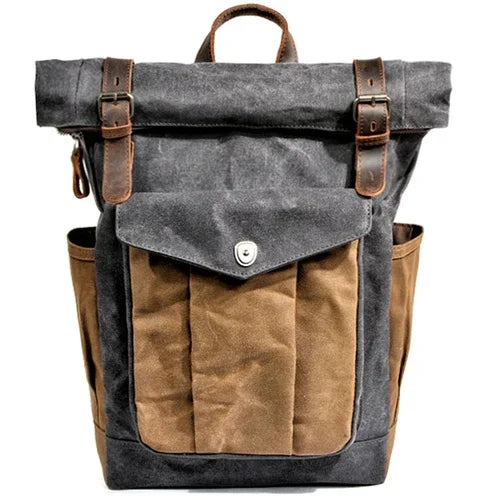 Unisex Backpack Genuine Leather Vintage Style