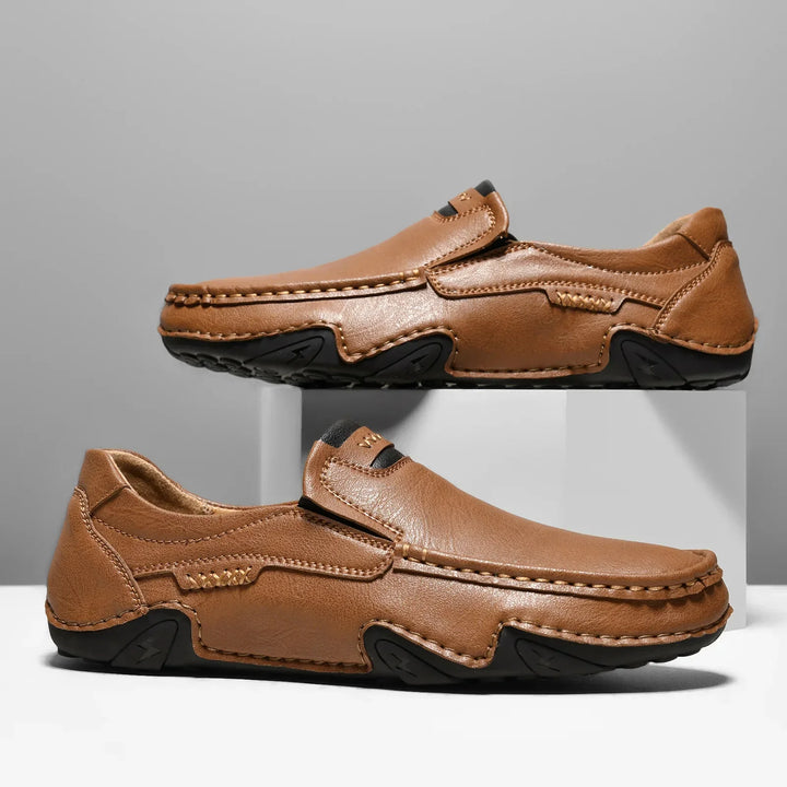 Mens Leather Loafers Slip-On Classic Fit