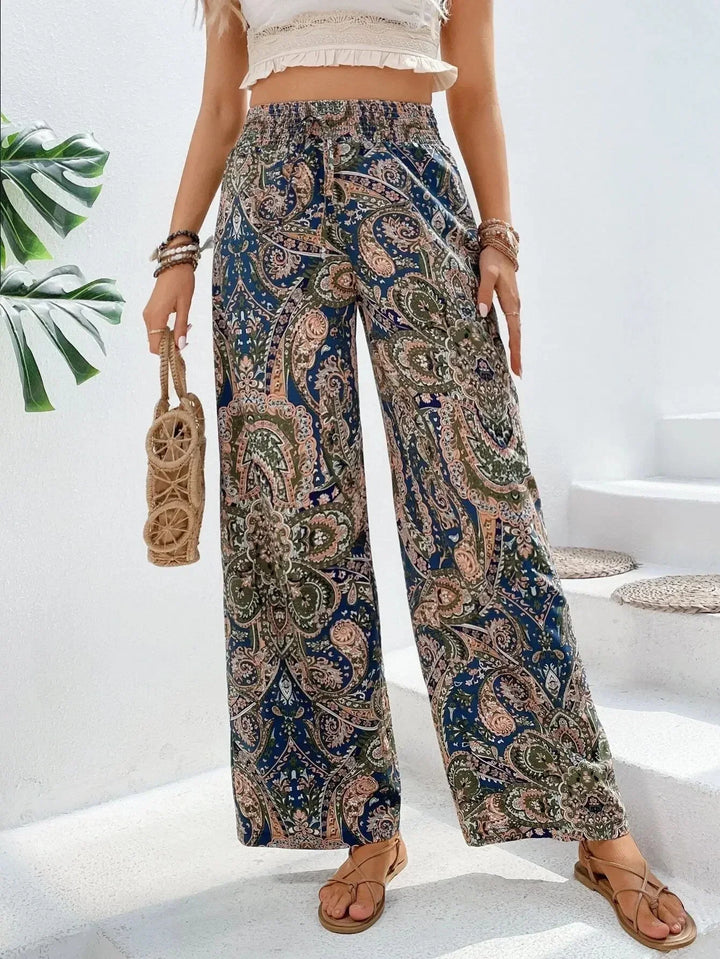 Womens Printed Stretchy Pants Comfortable Loose Fit