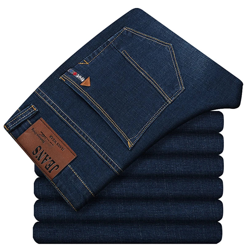 Mens Jeans Stretch Comfortable Large Fit Straight Leg