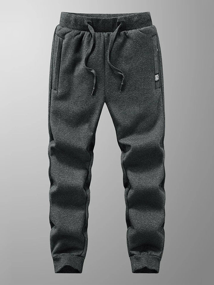 Mens Fleece Jogger Pants with Zip Pockets Warm