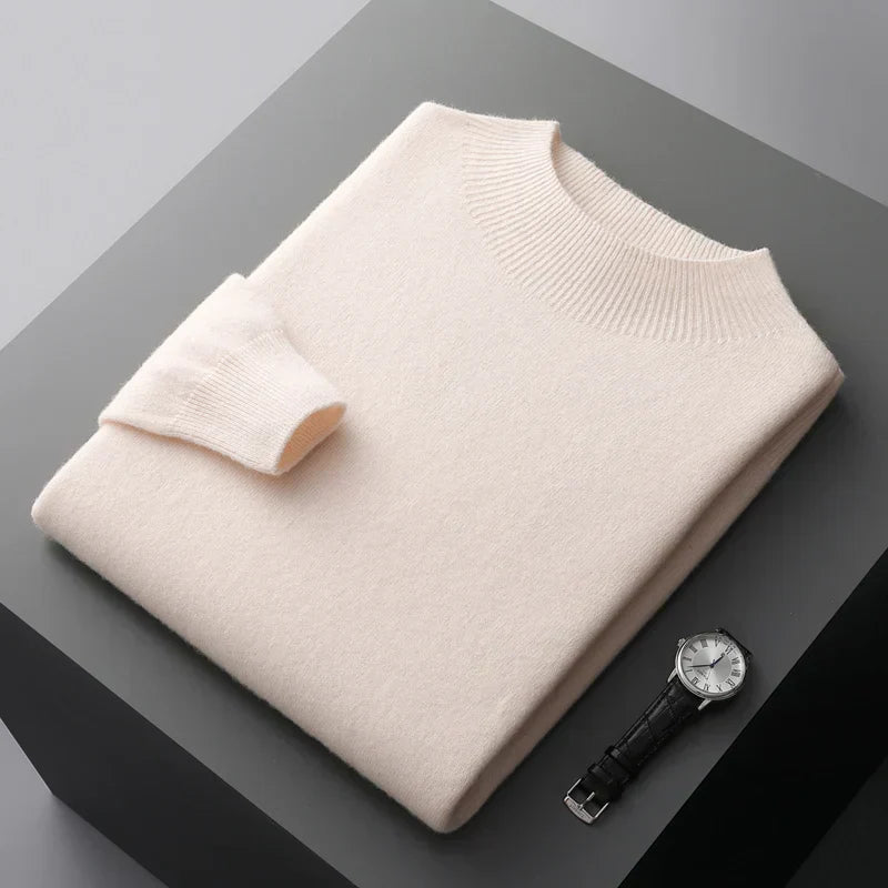 Mens Wool Sweater Cozy Knitwear Regular Fit