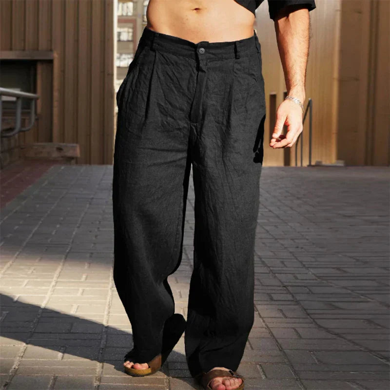 Mens Trousers Comfortable Loose Fit