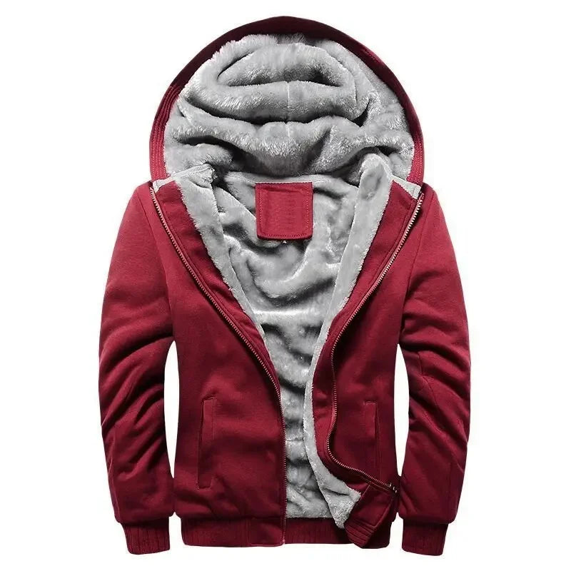 Unisex Quilted Fleece Jacket with Hooded Design