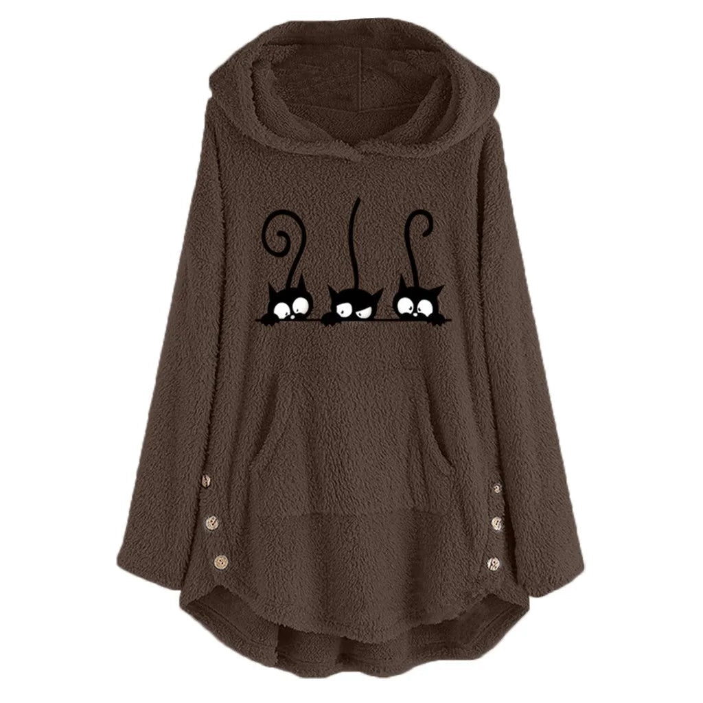 Womens Fleece Hooded Sweatshirt Cozy Fit - BritishMode