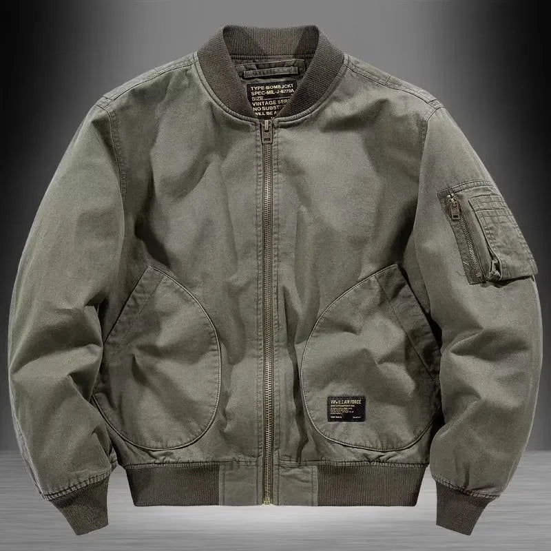 Mens Bomber Jacket Cotton Casual Comfortable Fit - BritishMode