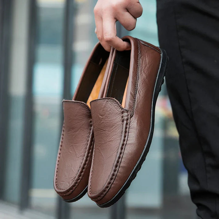 Mens Loafers Genuine Leather Slip-On